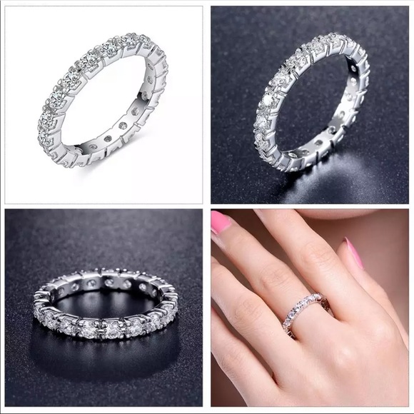 Wedding Bands Eternity Rings silver with Zirconia - Picture 3 of 6